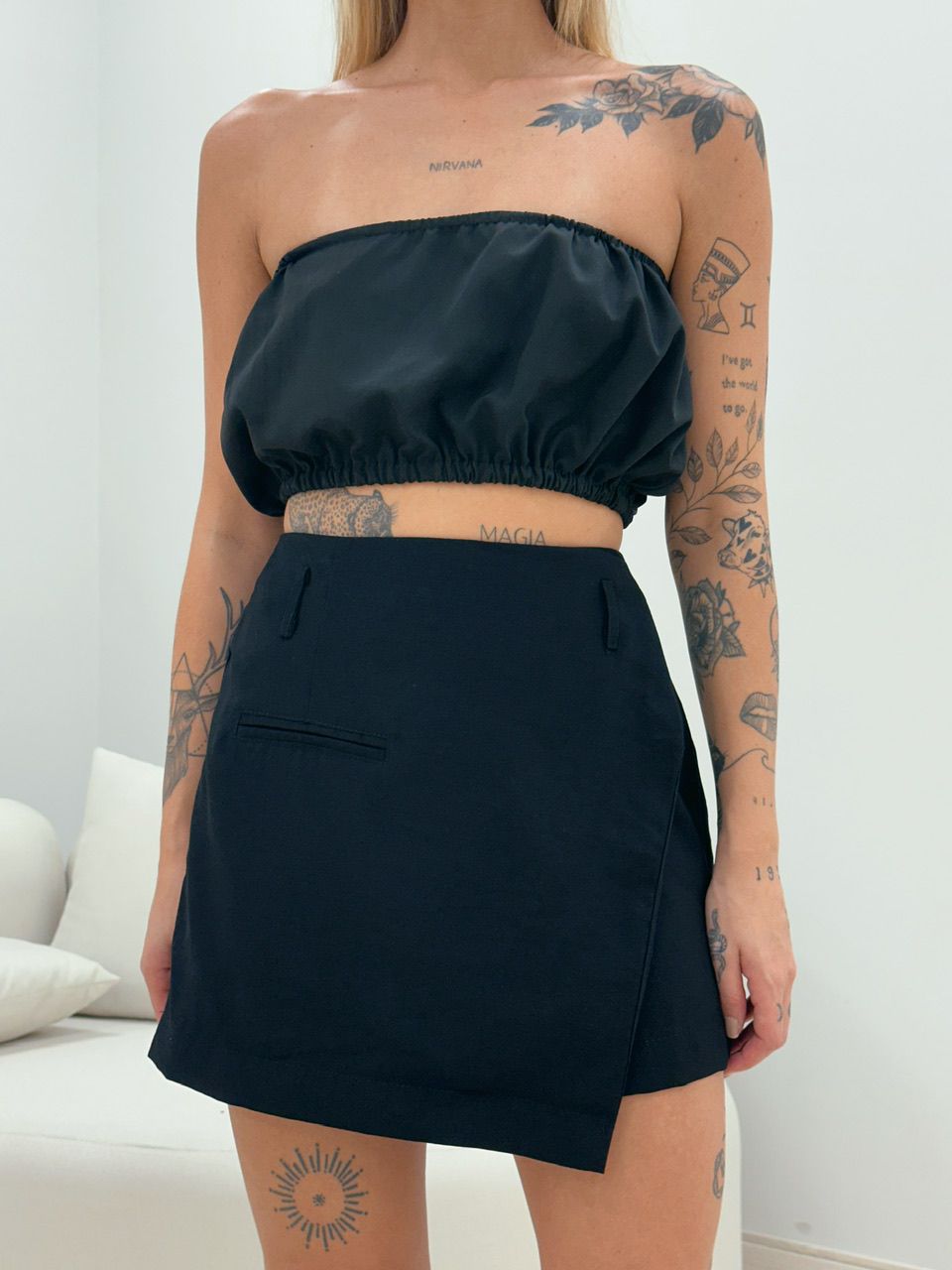 SHORT SAIA JULIA CINTO PRETO - 0048350032 - CAROLLA FERRARO
