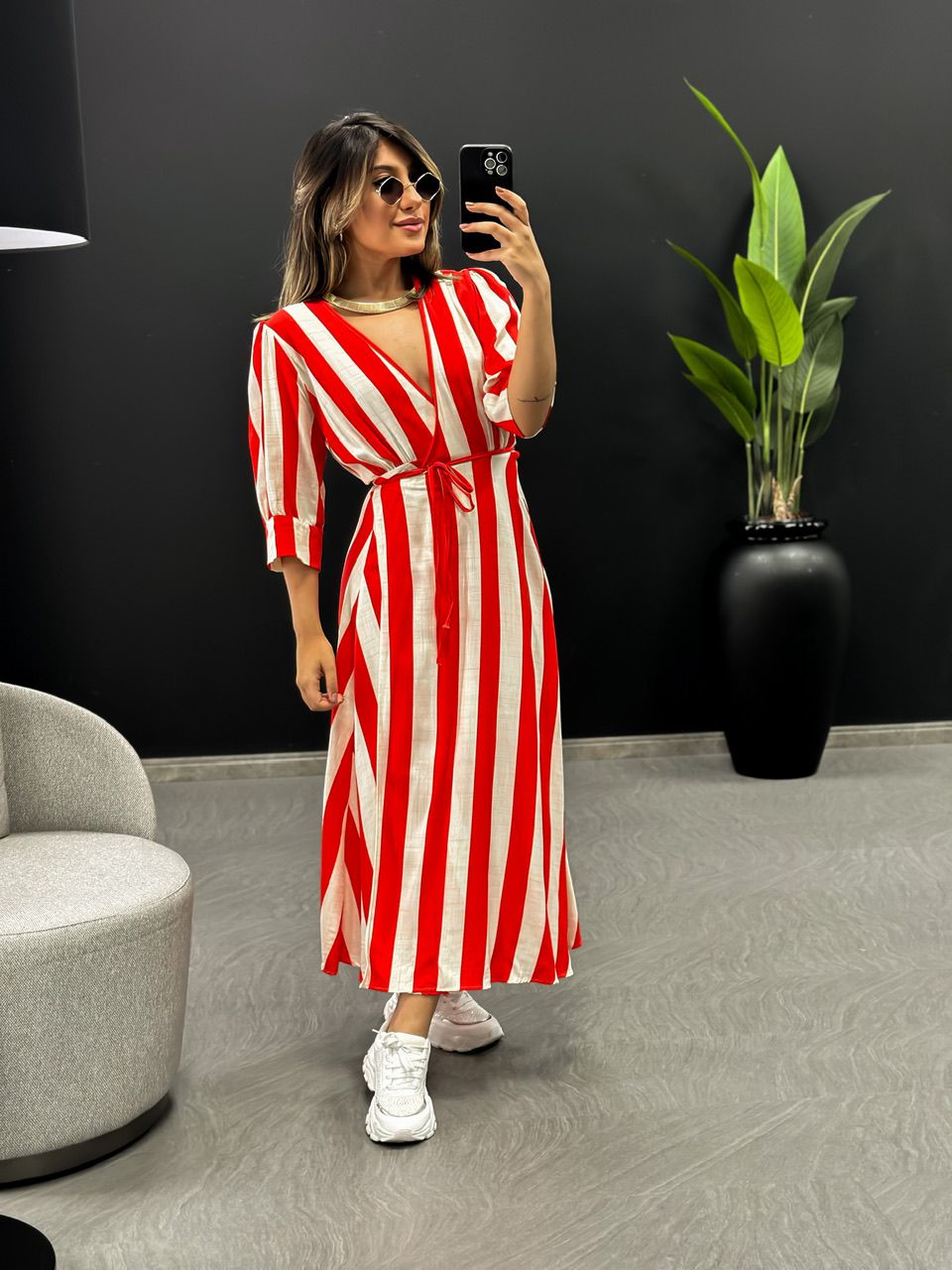 VESTIDO BRUNA ENVELOPE VERMELHO - 0045120006 - CAROLLA FERRARO