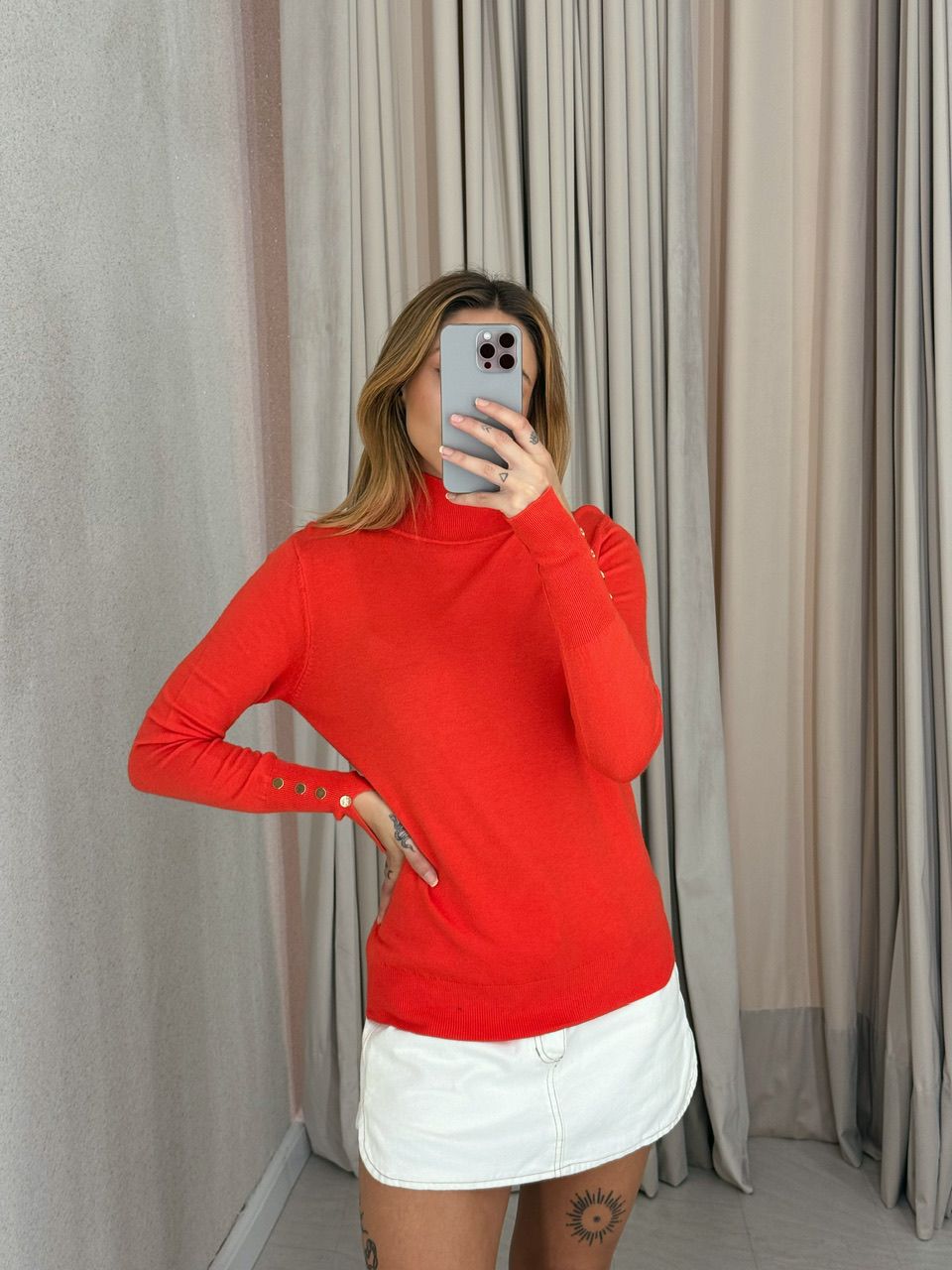 BLUSA VERÔNICA MANGA LONGA LARANJA