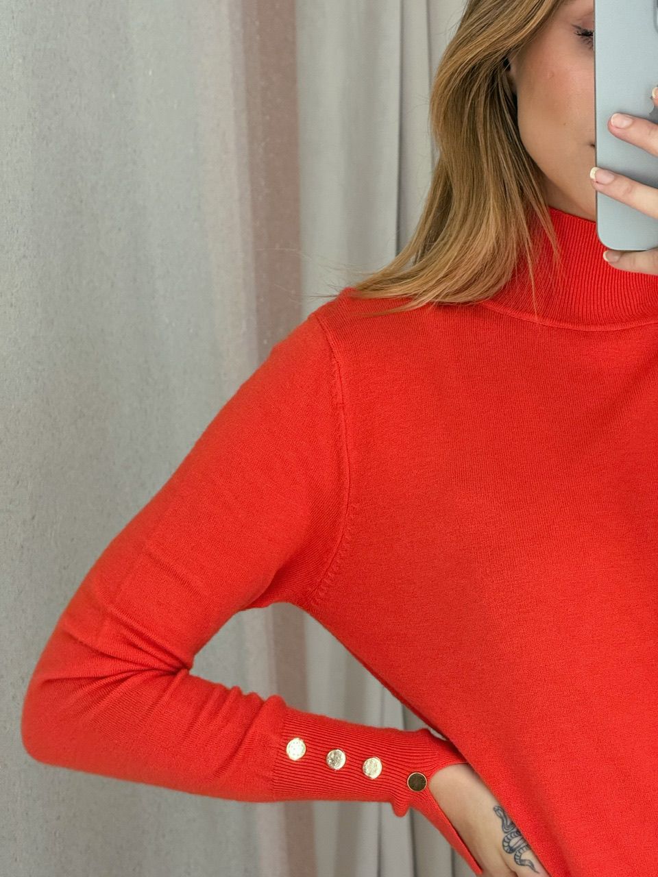 BLUSA VERÔNICA MANGA LONGA LARANJA