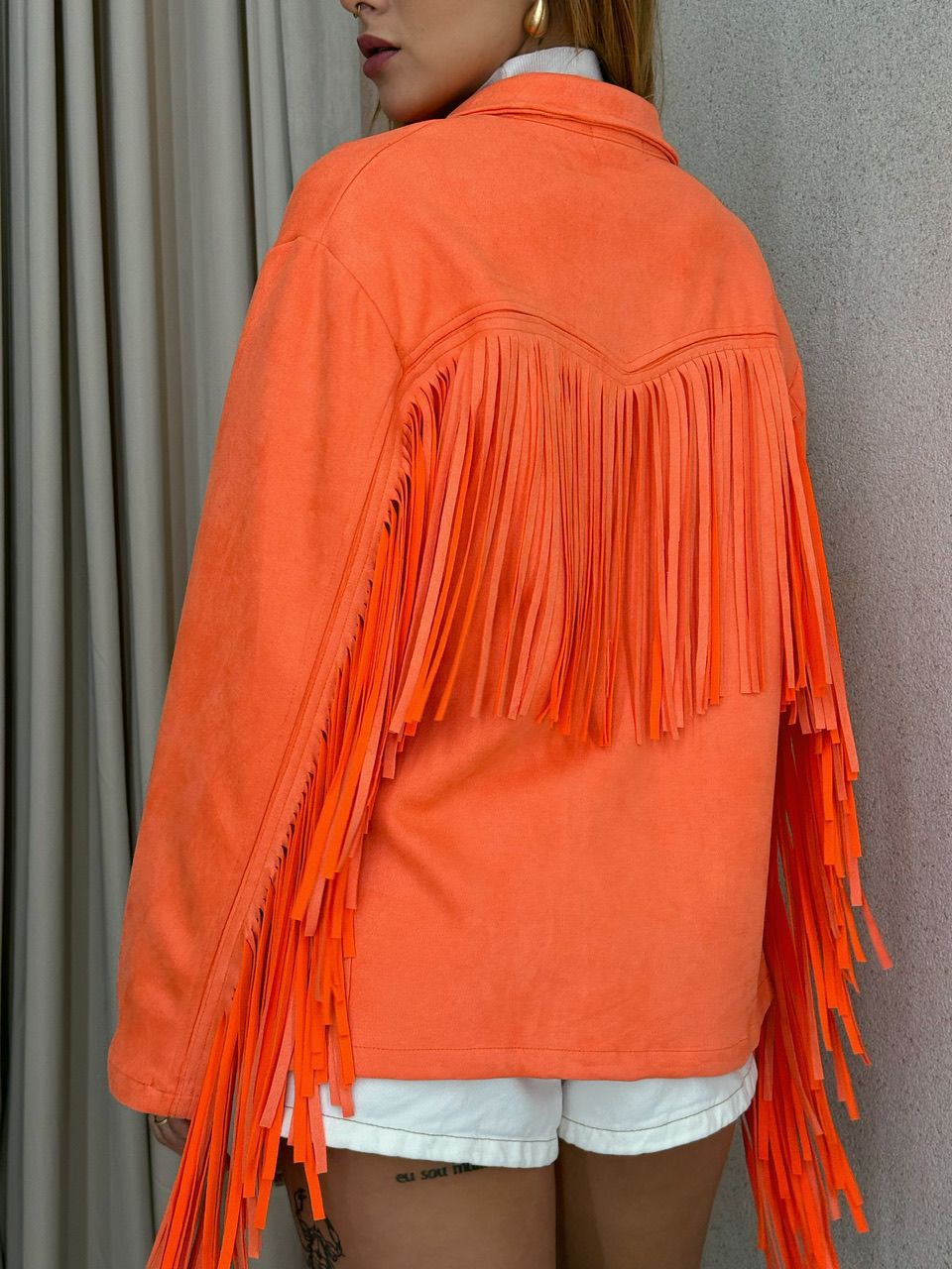 CAMISA VIVIAN FRANJAS LARANJA