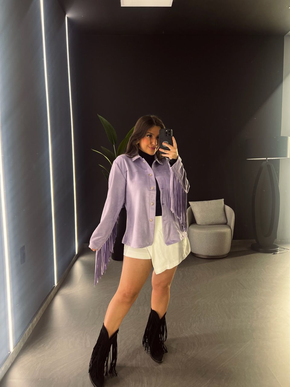 CAMISA VIVIAN FRANJAS LILÁS