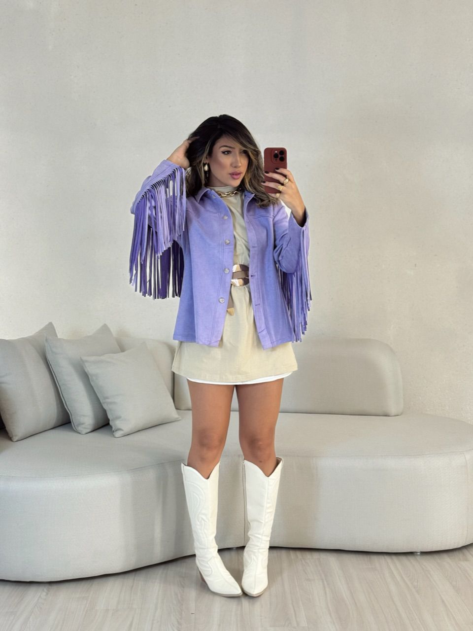 CAMISA VIVIAN FRANJAS LILÁS