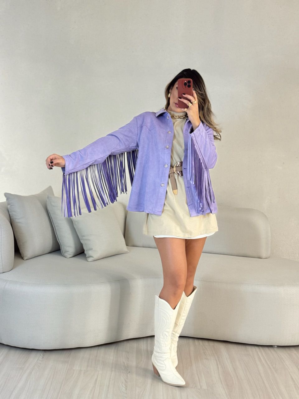 CAMISA VIVIAN FRANJAS LILÁS