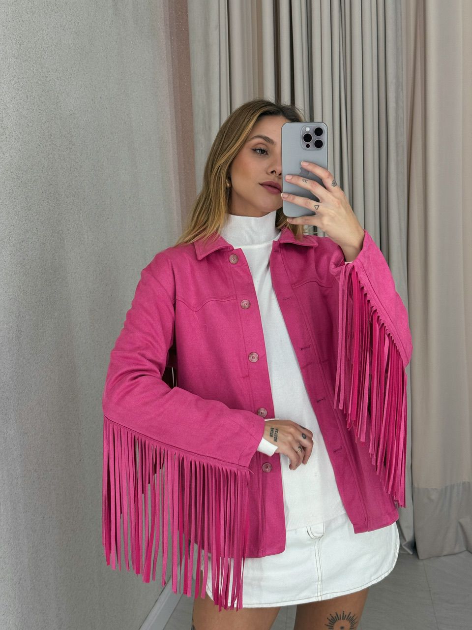 CAMISA VIVIAN FRANJAS PINK
