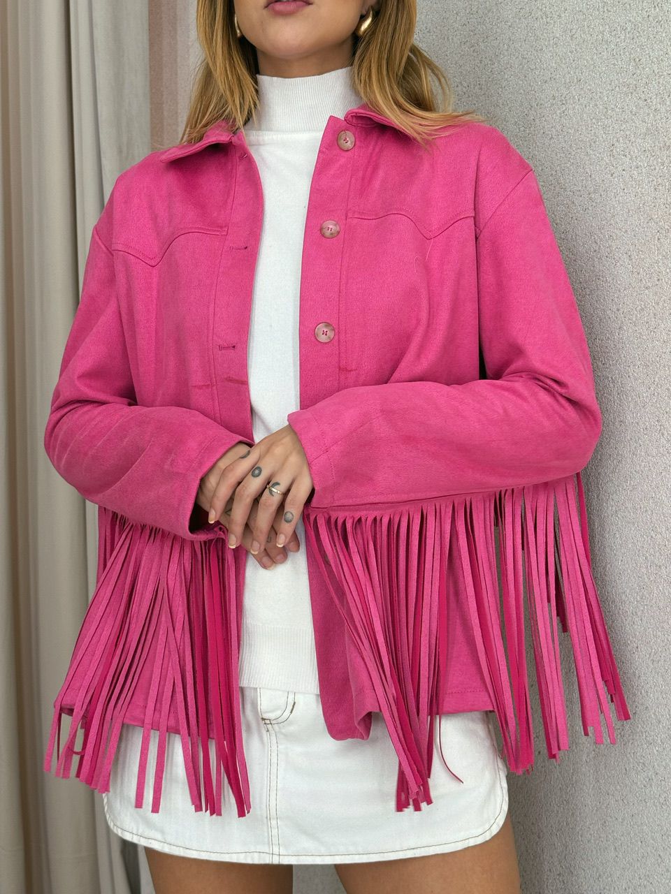 CAMISA VIVIAN FRANJAS PINK