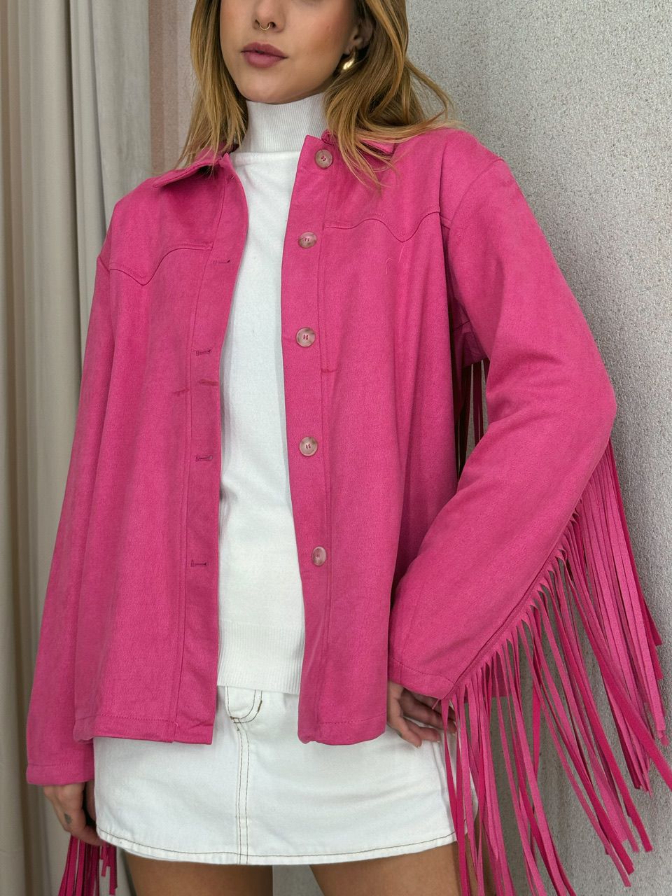 CAMISA VIVIAN FRANJAS PINK