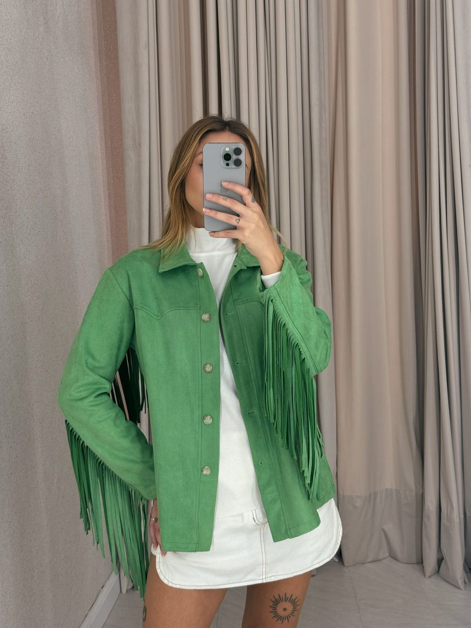 CAMISA VIVIAN FRANJAS VERDE