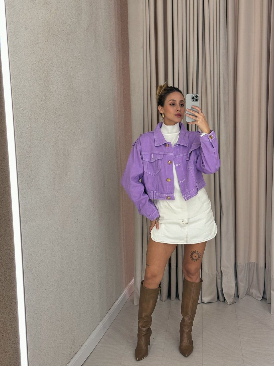 JAQUETA ALESSANDRA JEANS LILÁS