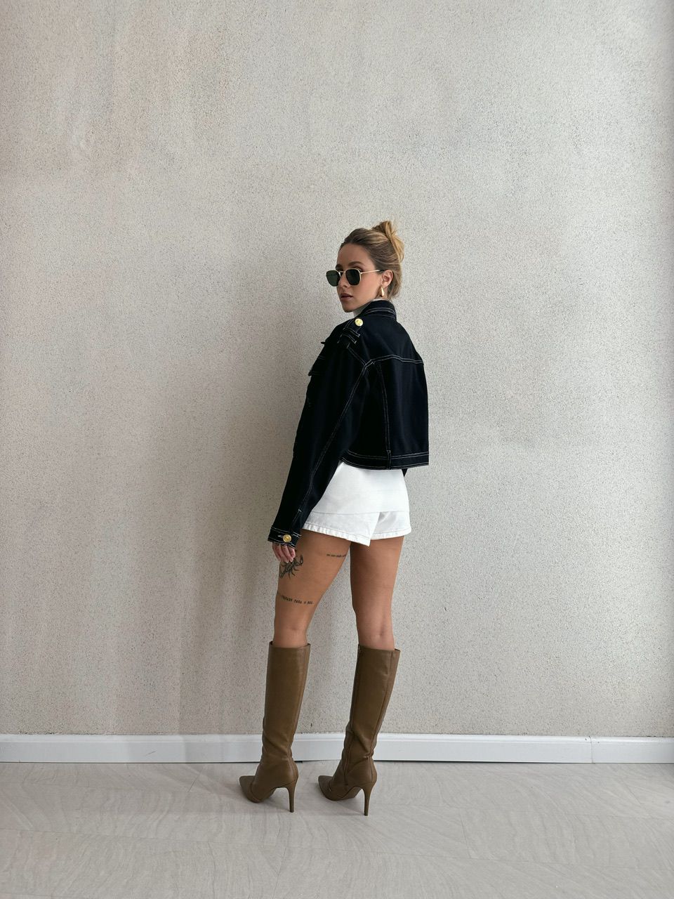 JAQUETA ALESSANDRA JEANS PRETA