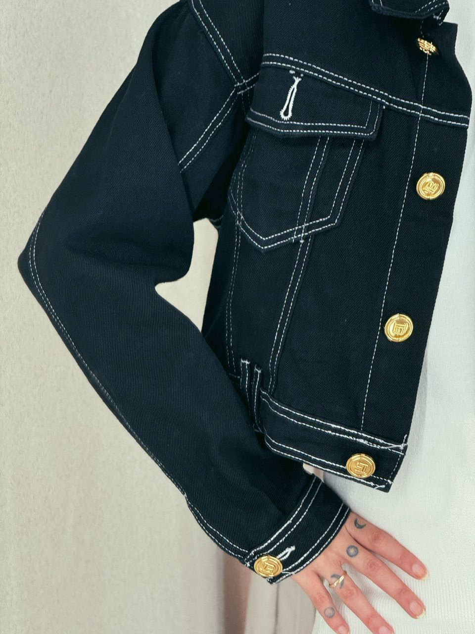 JAQUETA ALESSANDRA JEANS PRETA