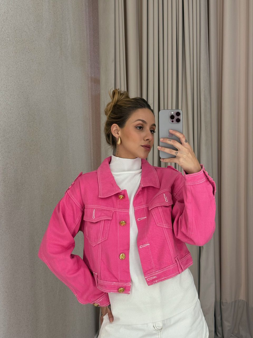 JAQUETA ALESSANDRA JEANS ROSA
