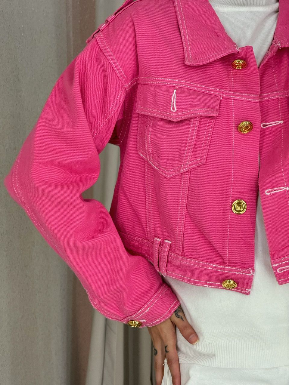 JAQUETA ALESSANDRA JEANS ROSA