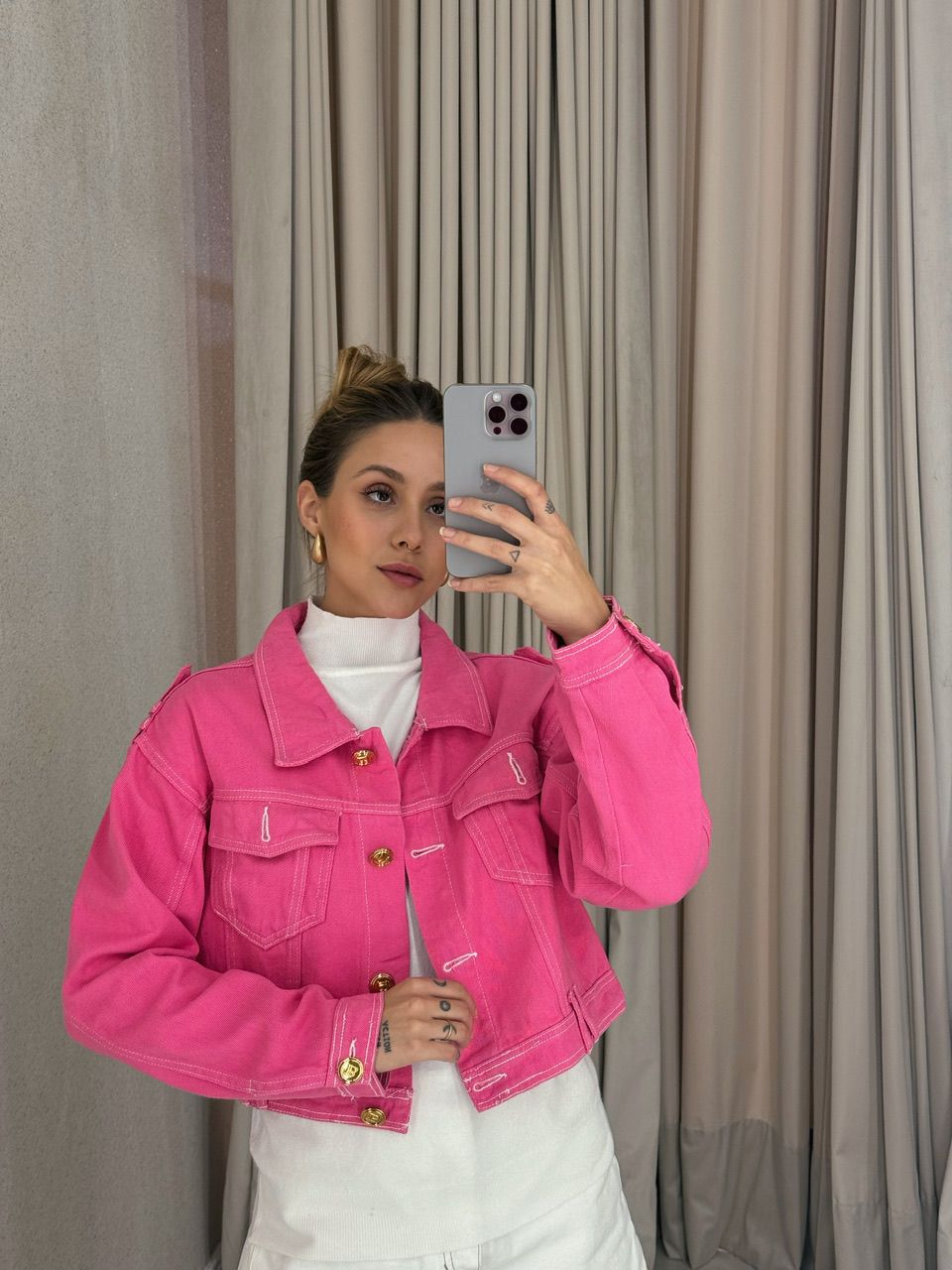 JAQUETA ALESSANDRA JEANS ROSA