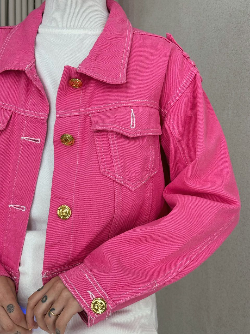 JAQUETA ALESSANDRA JEANS ROSA
