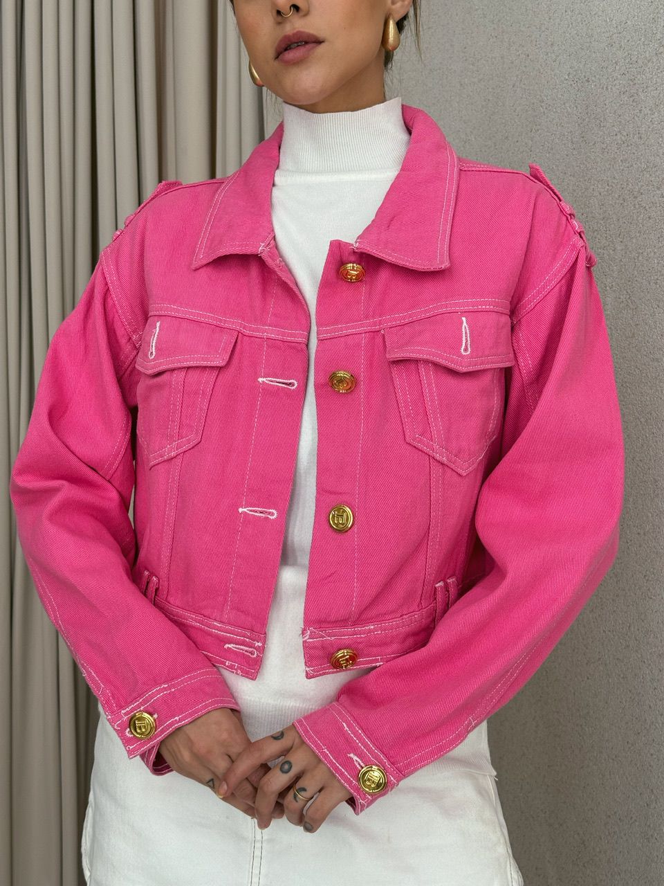 JAQUETA ALESSANDRA JEANS ROSA