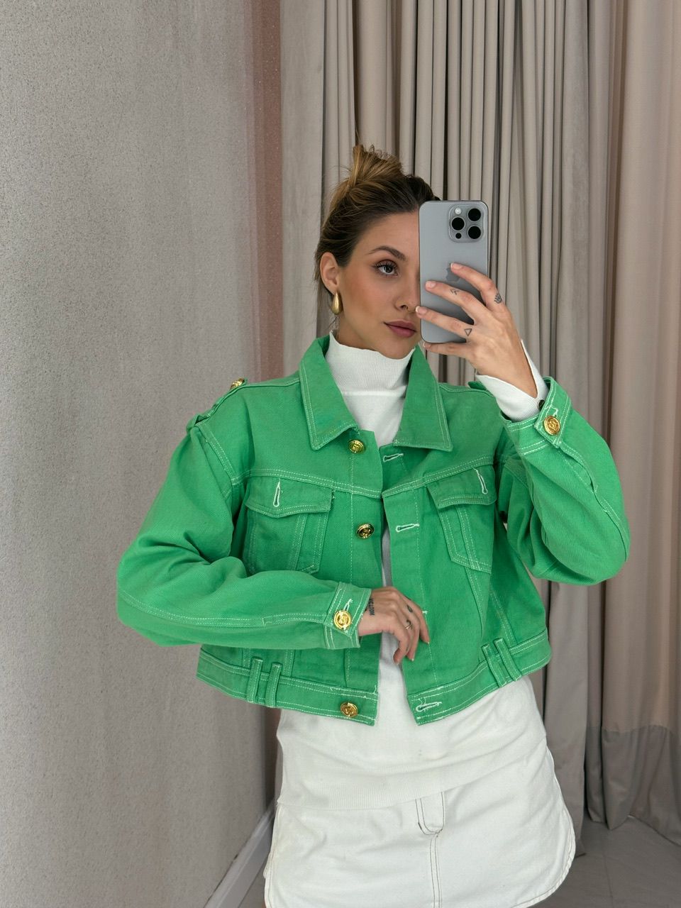 JAQUETA ALESSANDRA JEANS VERDE