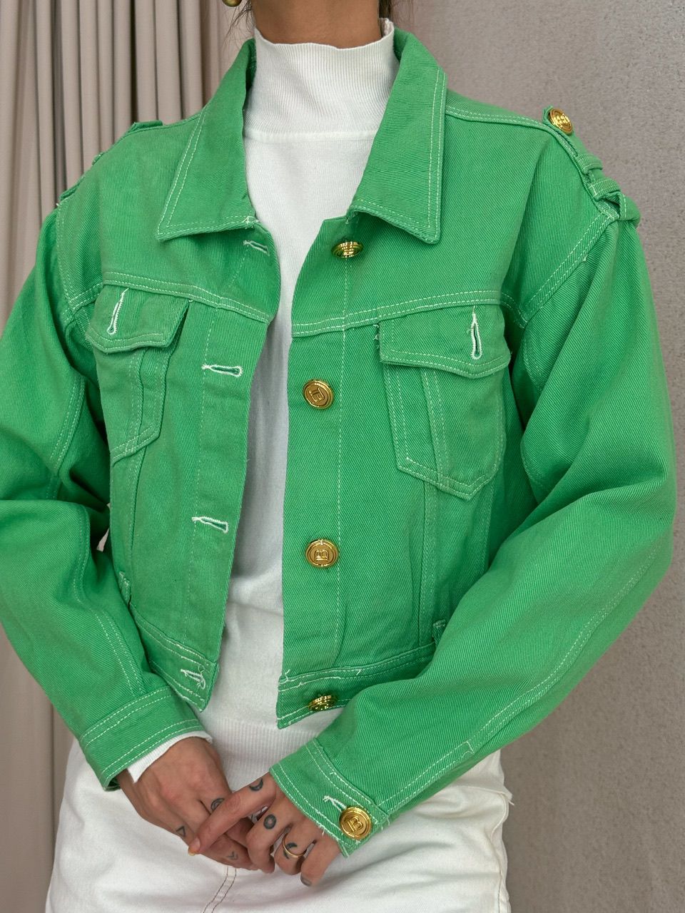 JAQUETA ALESSANDRA JEANS VERDE