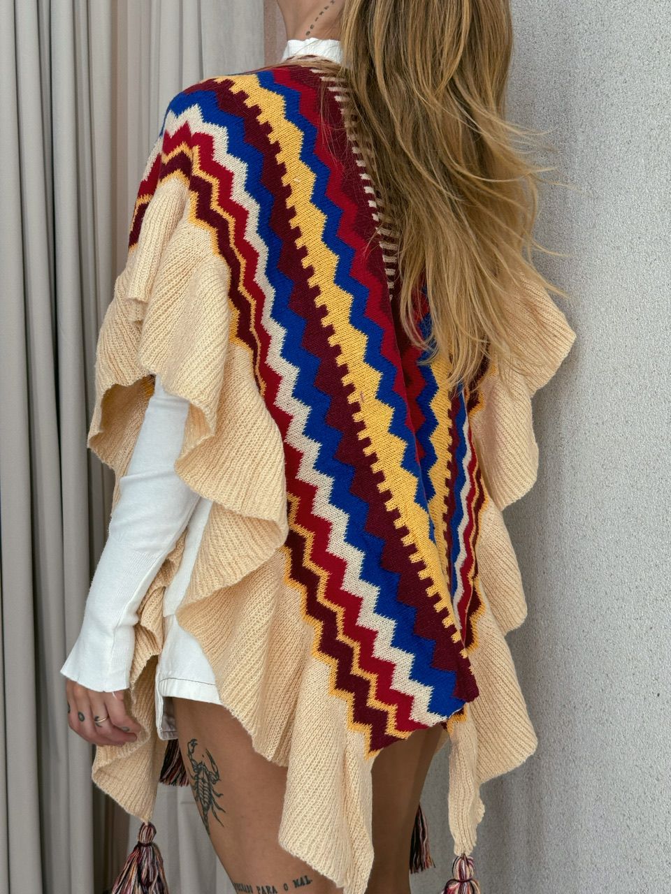 PONCHO ISABELA TRICOT MARSALA