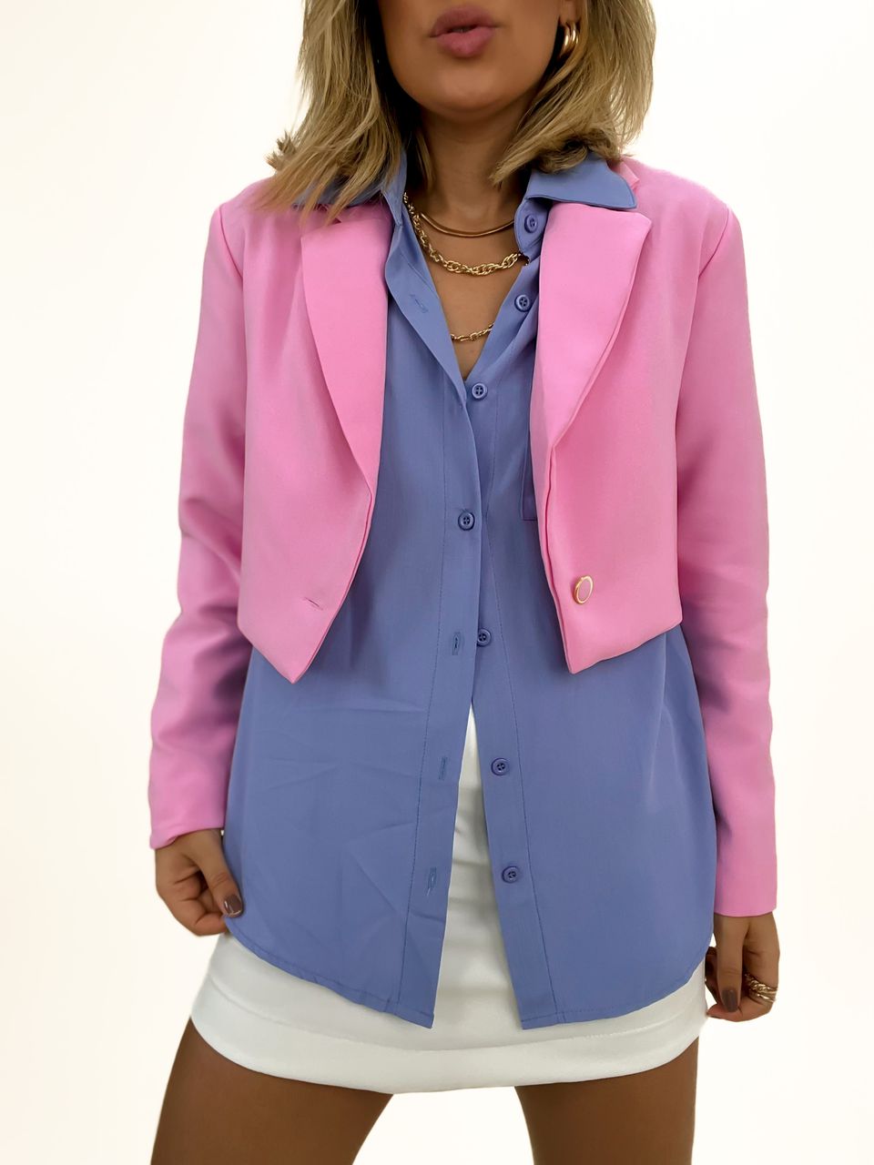 BLAZER CURTO Rosa