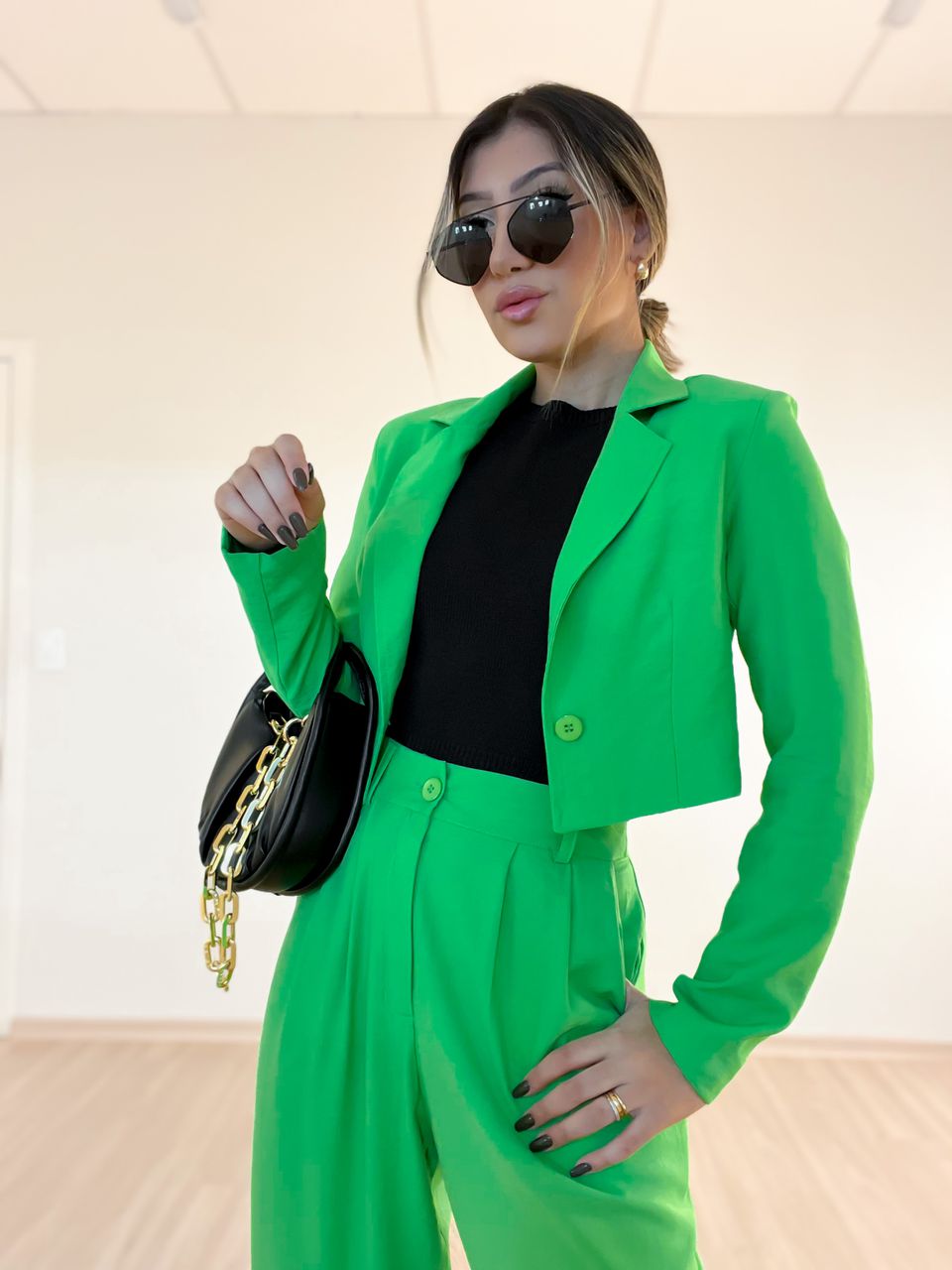 blazer LIDI verde - 0036020014 - CAROLLA FERRARO