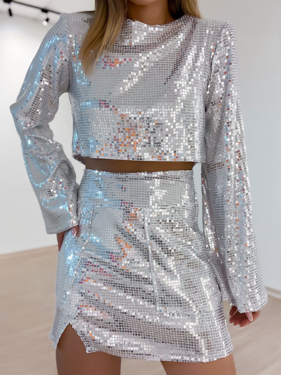 CONJUNTO CF PAETÊ PRATA