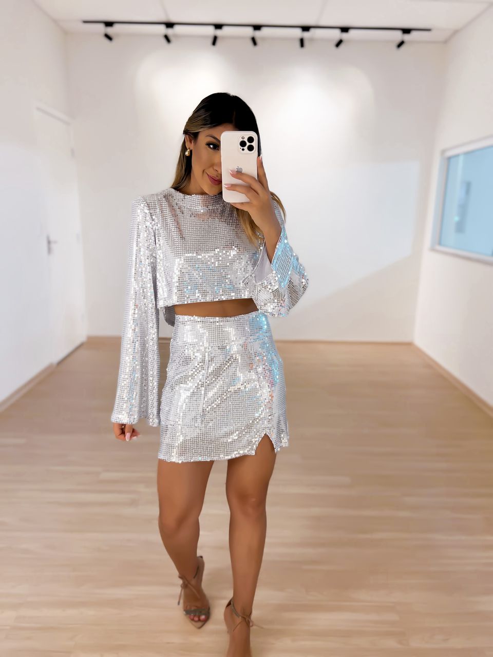 CONJUNTO CF PAETÊ PRATA - 0035530159 - CAROLLA FERRARO