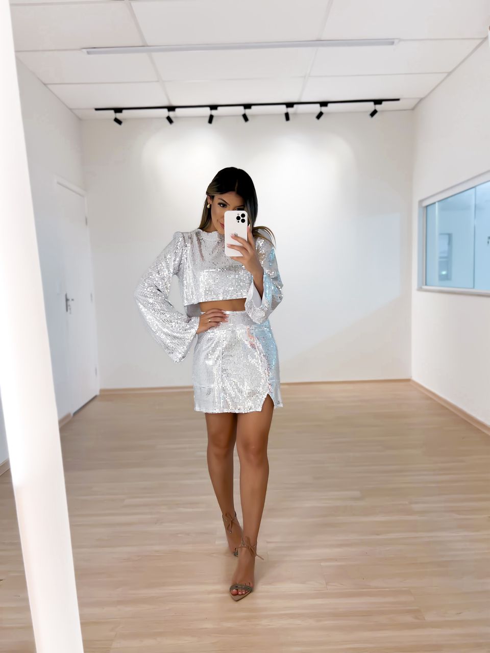 CONJUNTO CF PAETÊ PRATA