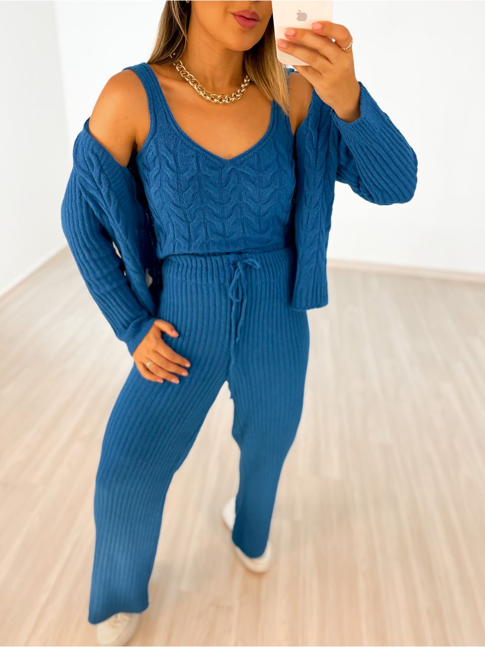 CONJUNTO CARDIGAN Azul Claro