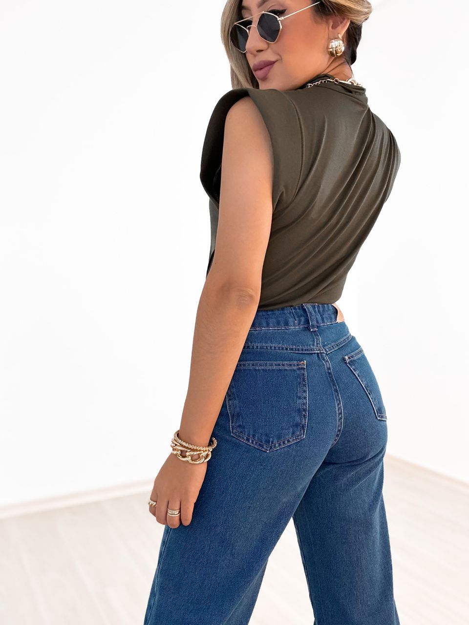 MUSCLE TEE BLUSA Verde Militar