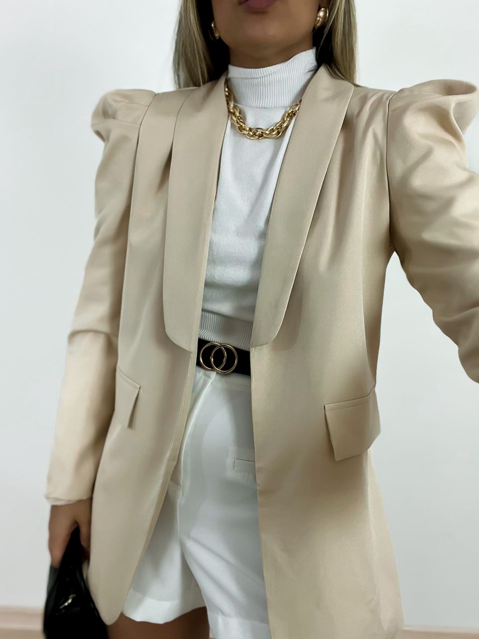 BLAZER COM CINTO Nude