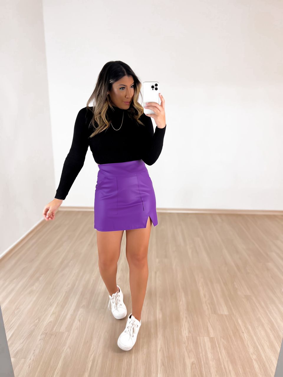 SAIA COURO FAKE CF Roxa