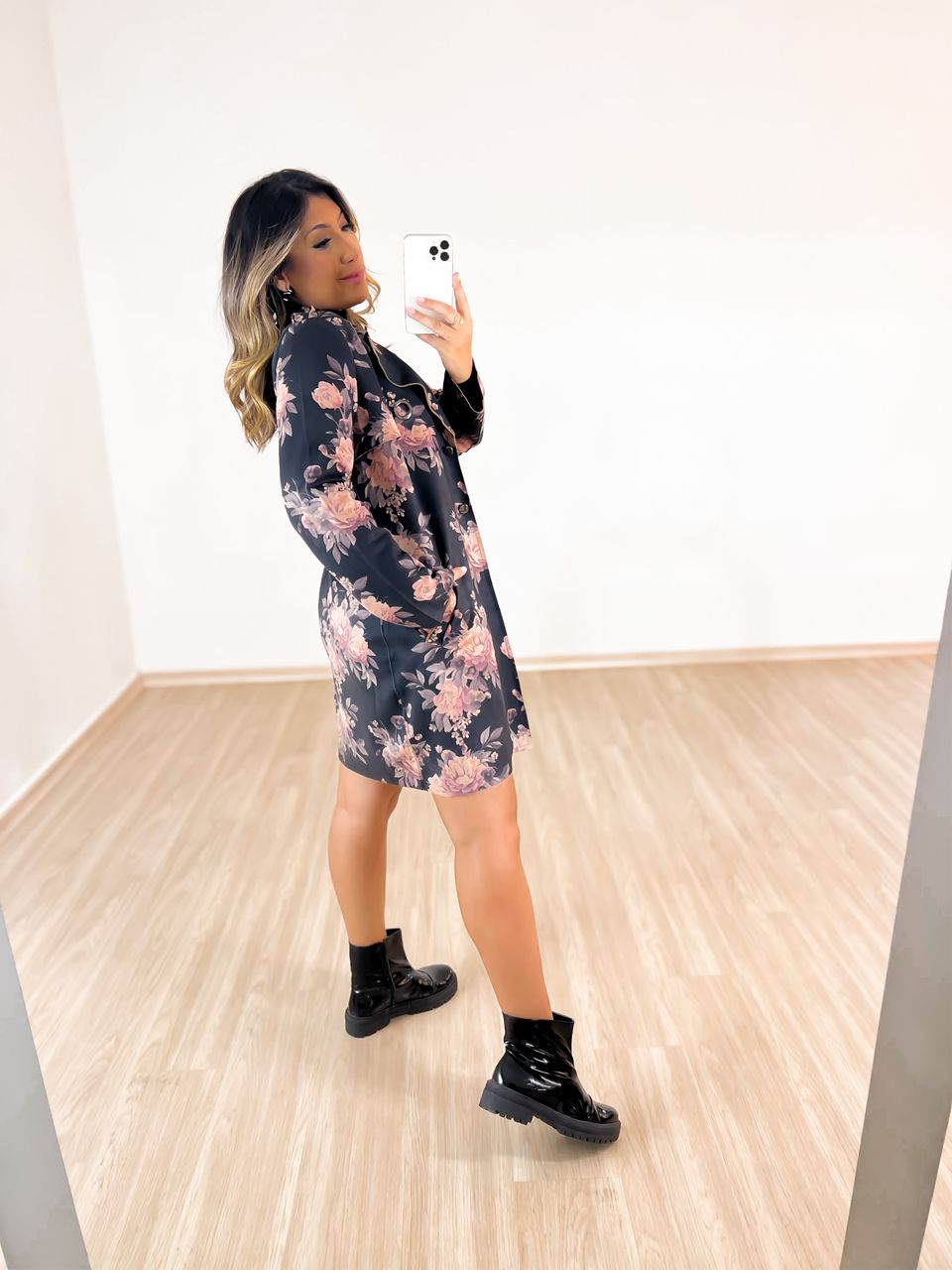 SOBRETUDO FLORAL preto