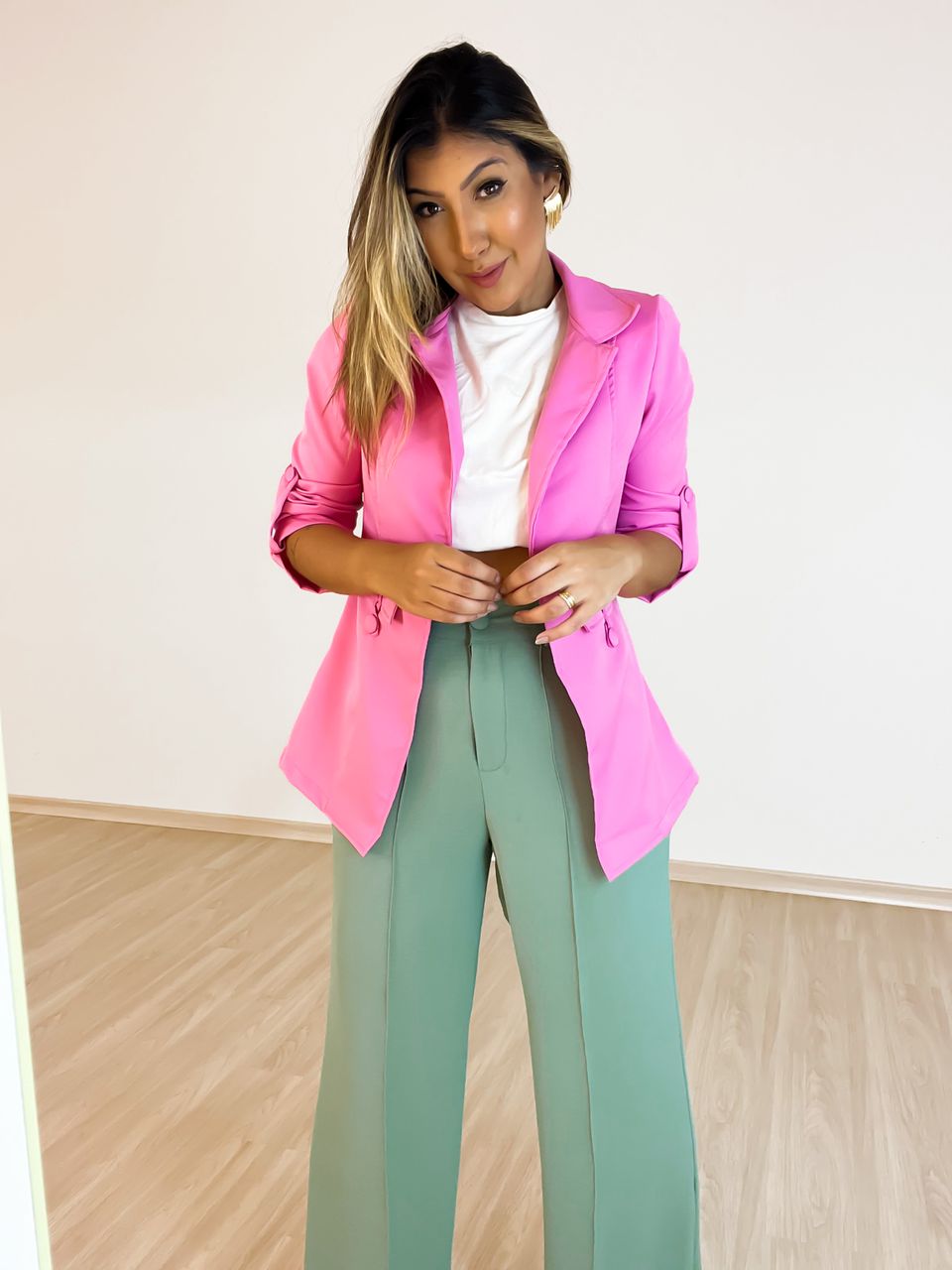 Blazer Cf Longo Rosa