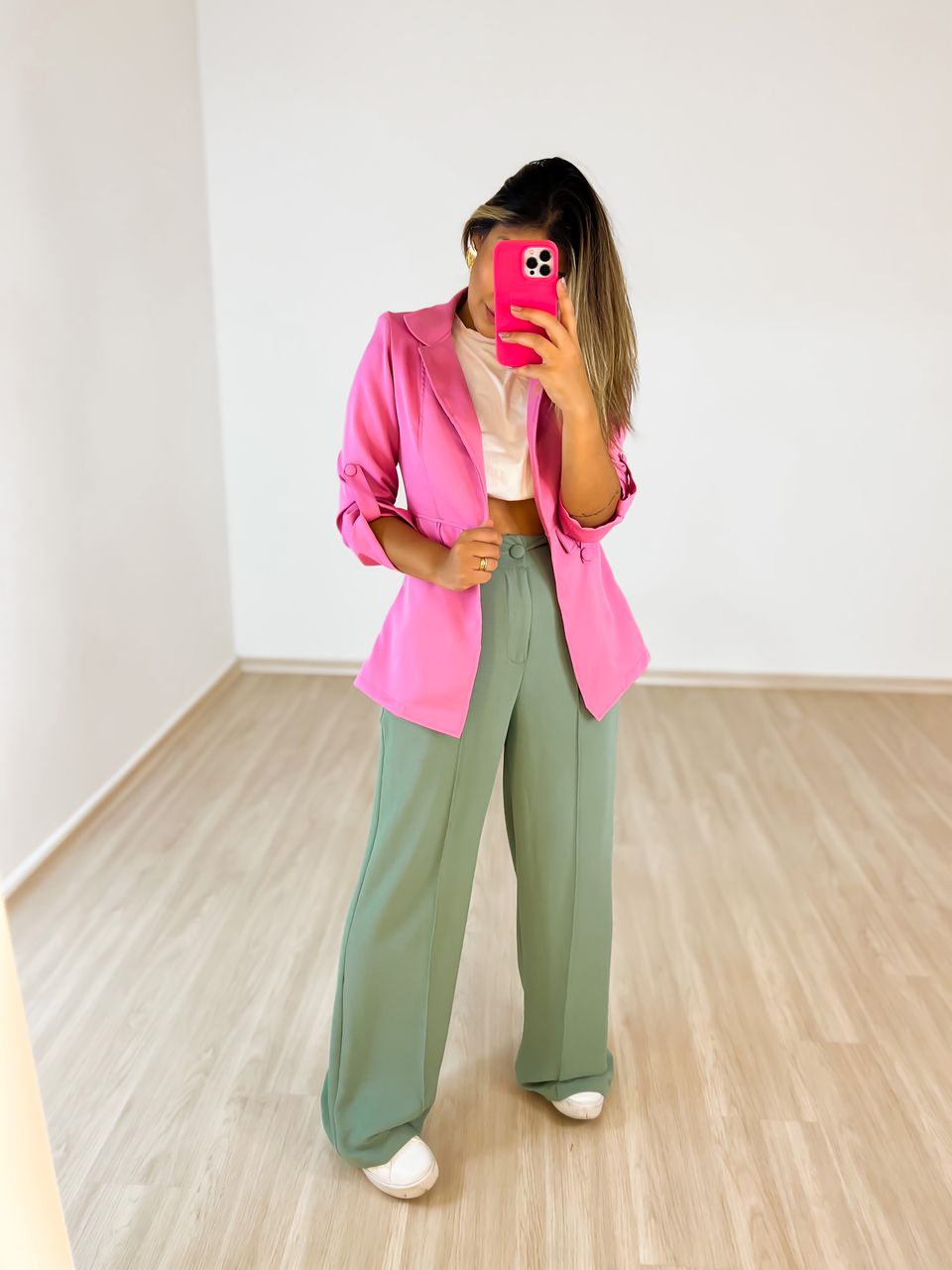 Blazer Cf Longo Rosa