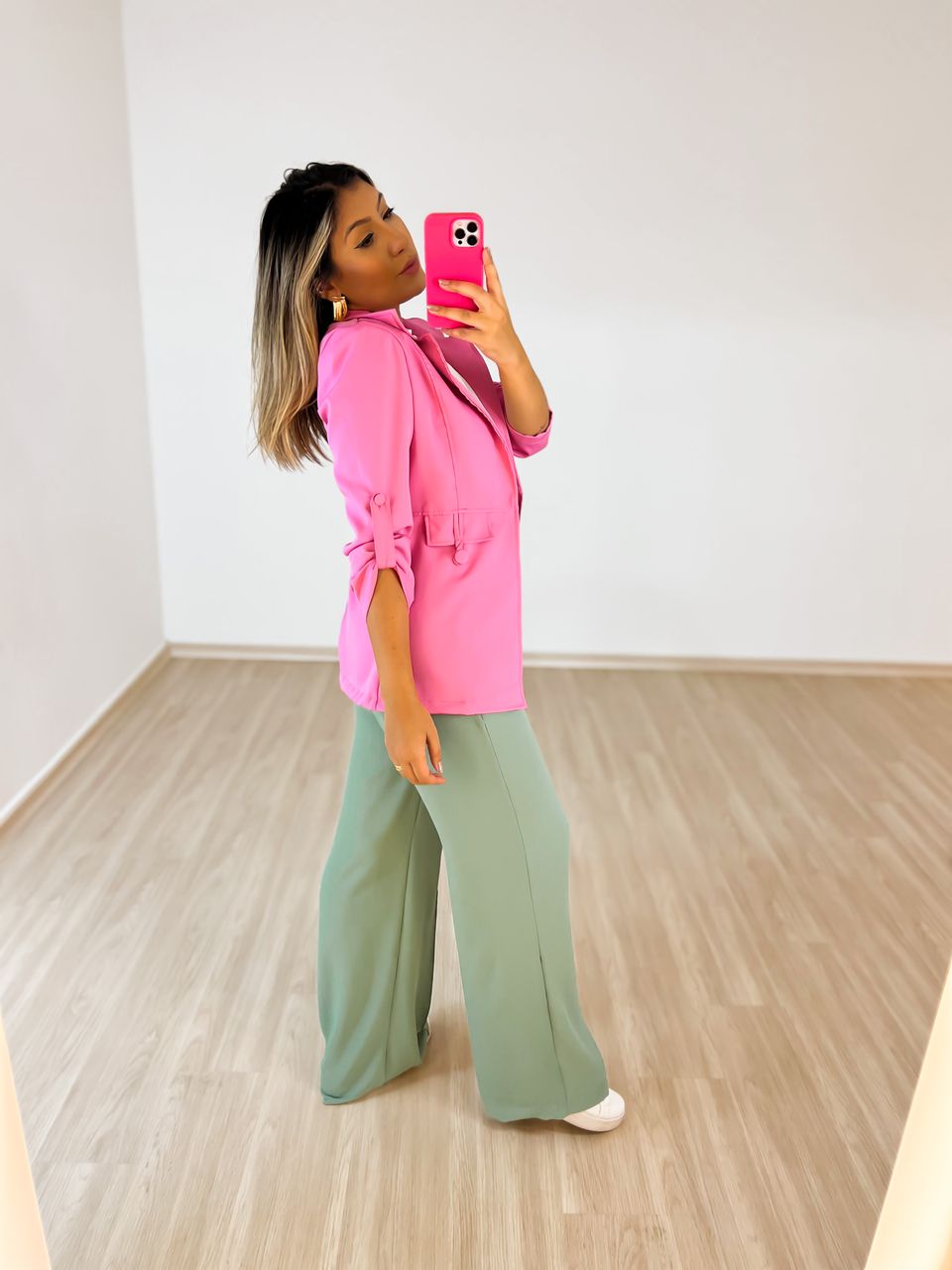 Blazer Cf Longo Rosa