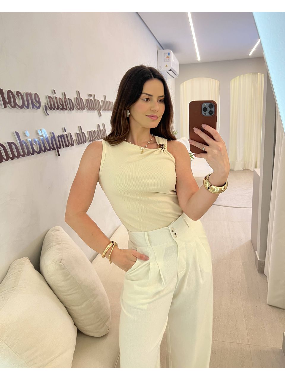 Regata Bianca Creme - CASA JABÔ