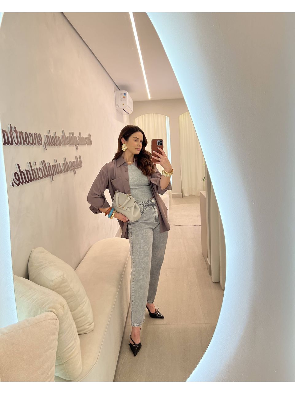 Calça Jeans Luisa Cinza - CASA JABÔ