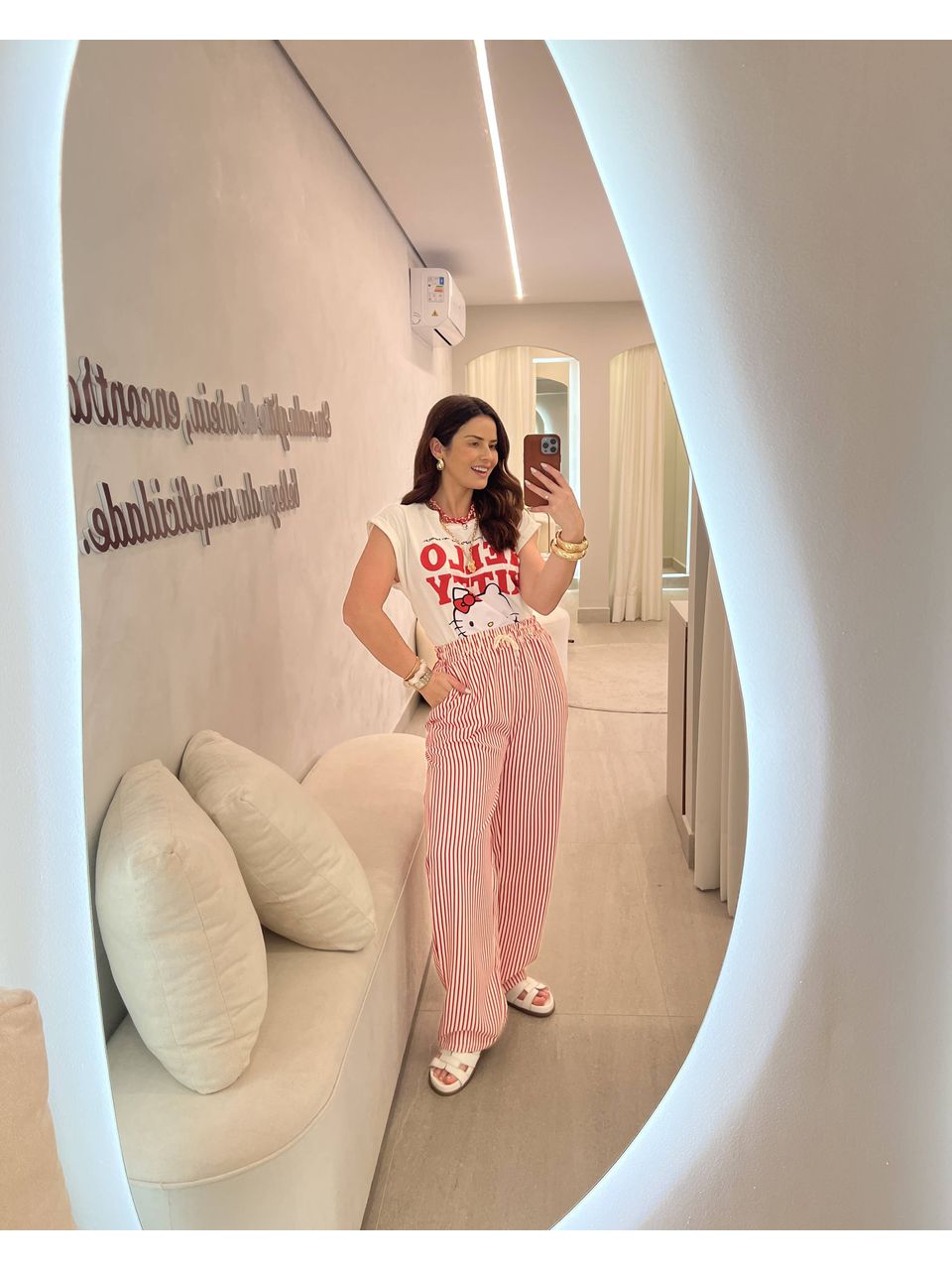 Calça Manu Listrado Rosa - CASA JABÔ