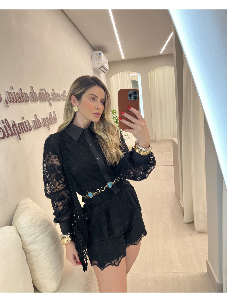 Camisa Renda Kate Preto - CASA JABÔ