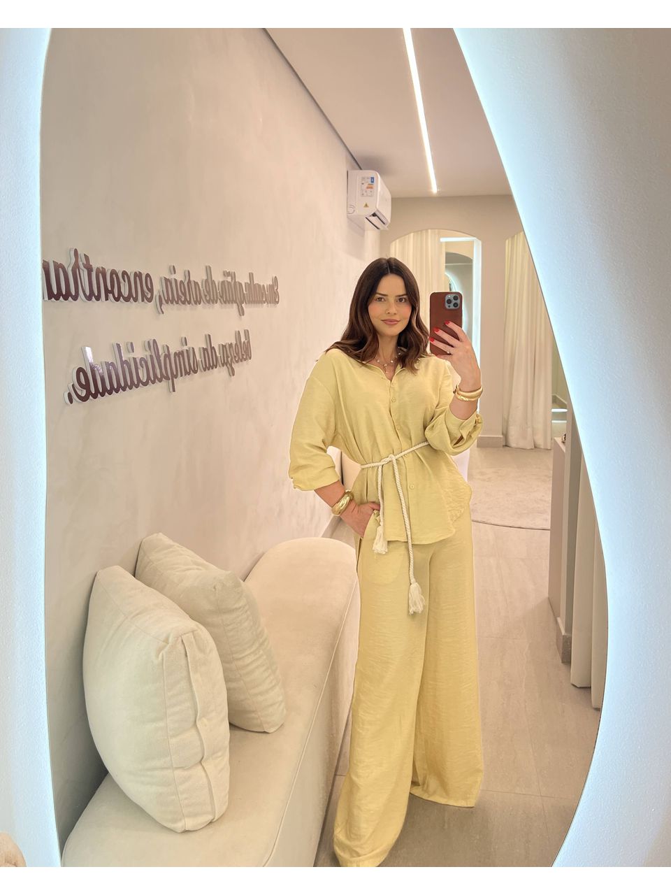 Conjunto Miriane Amarelo Manteiga - CASA JABÔ