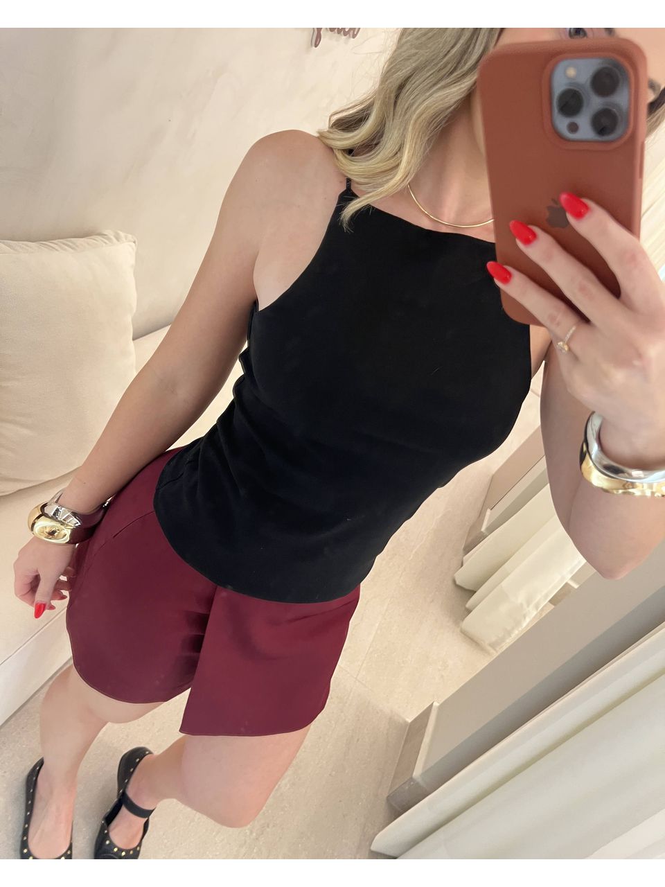 Short Saia Zara Cereja - CASA JABÔ