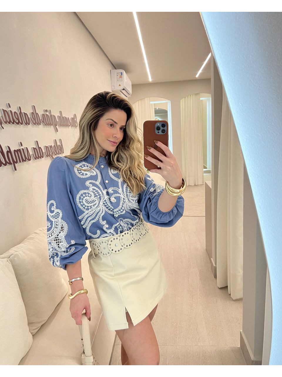Saia Lia Cinto Boho Off - CASA JABÔ