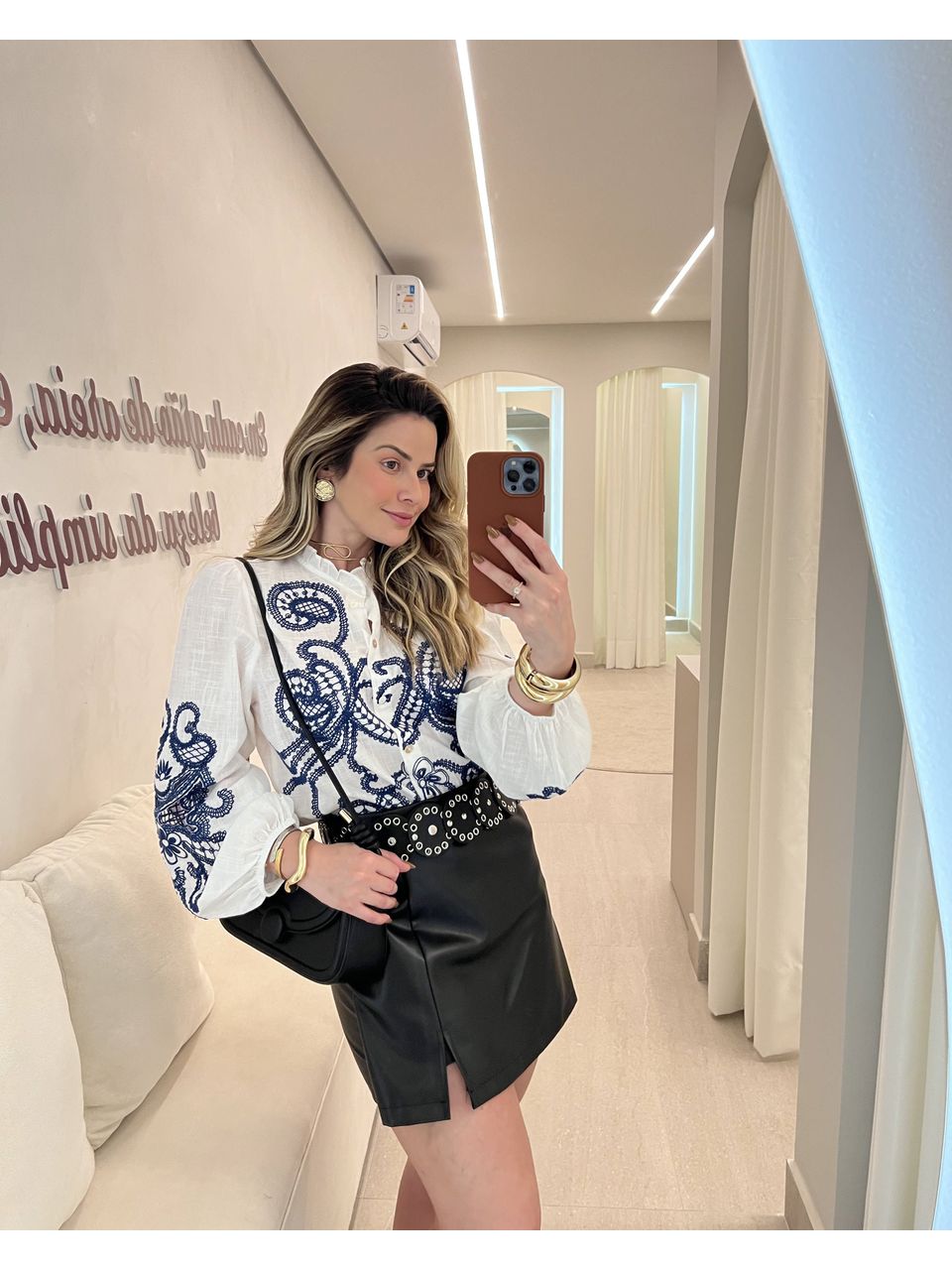 Saia Lia Cinto Boho Preto - CASA JABÔ