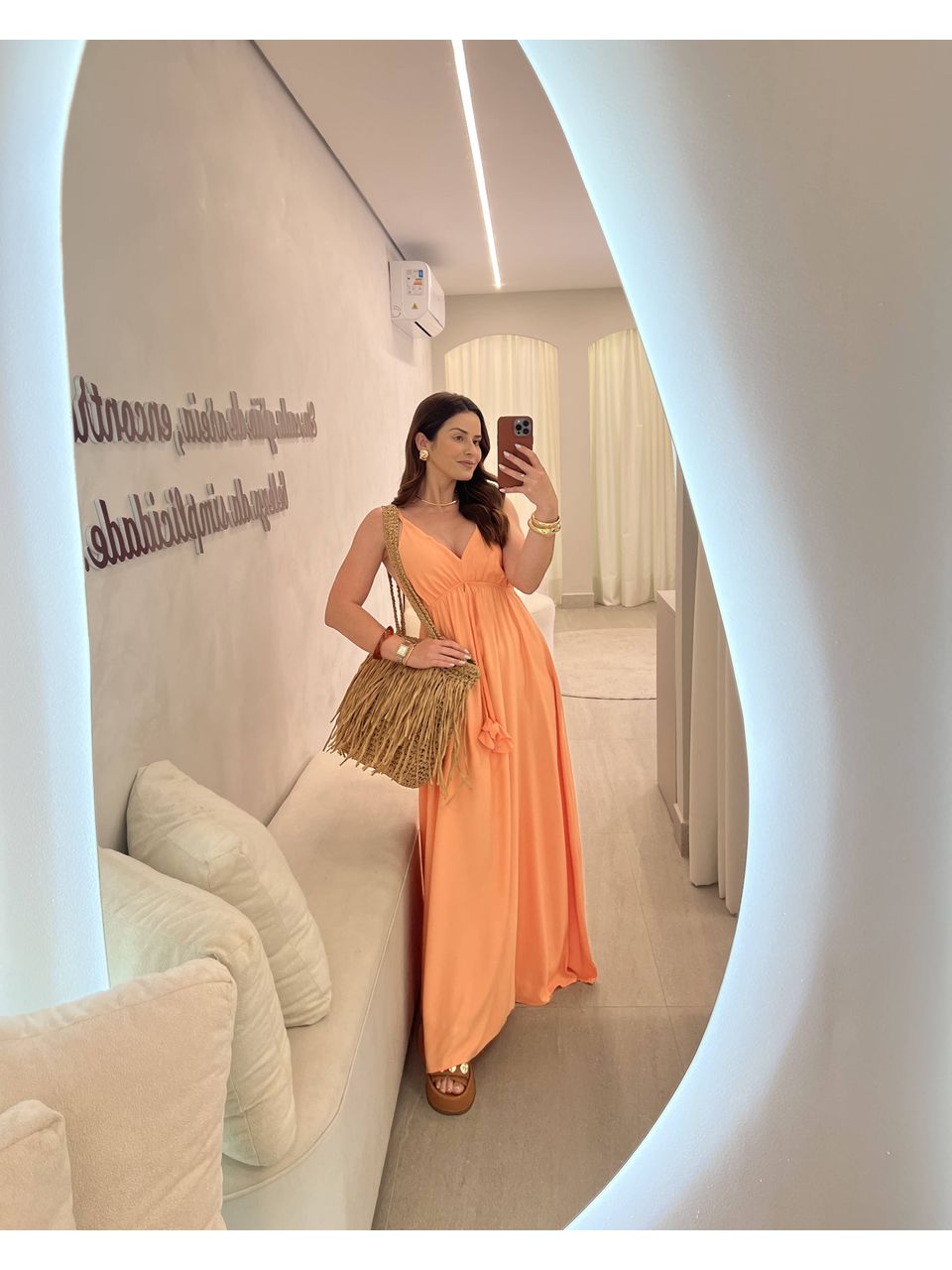 Vestido Bel Salmão - CASA JABÔ