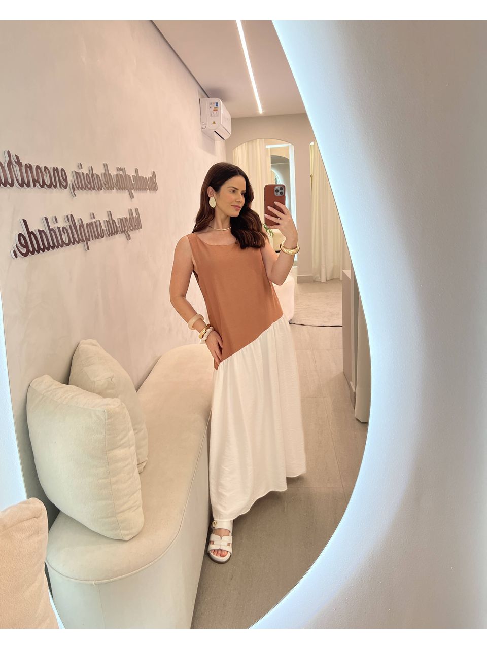 Vestido Regina Nude/branco - CASA JABÔ