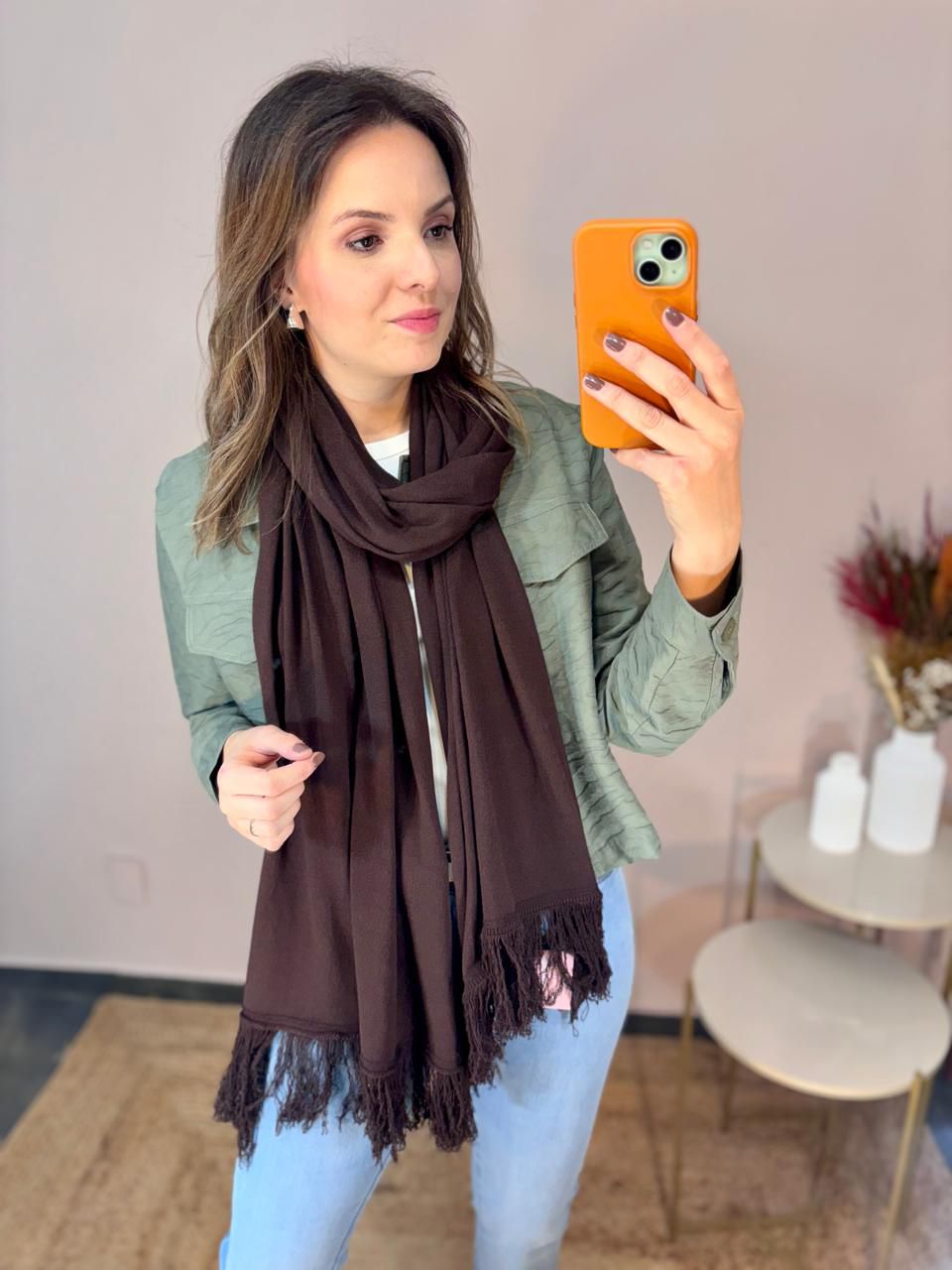 Pashmina Lã - Café - DONNA LELLA