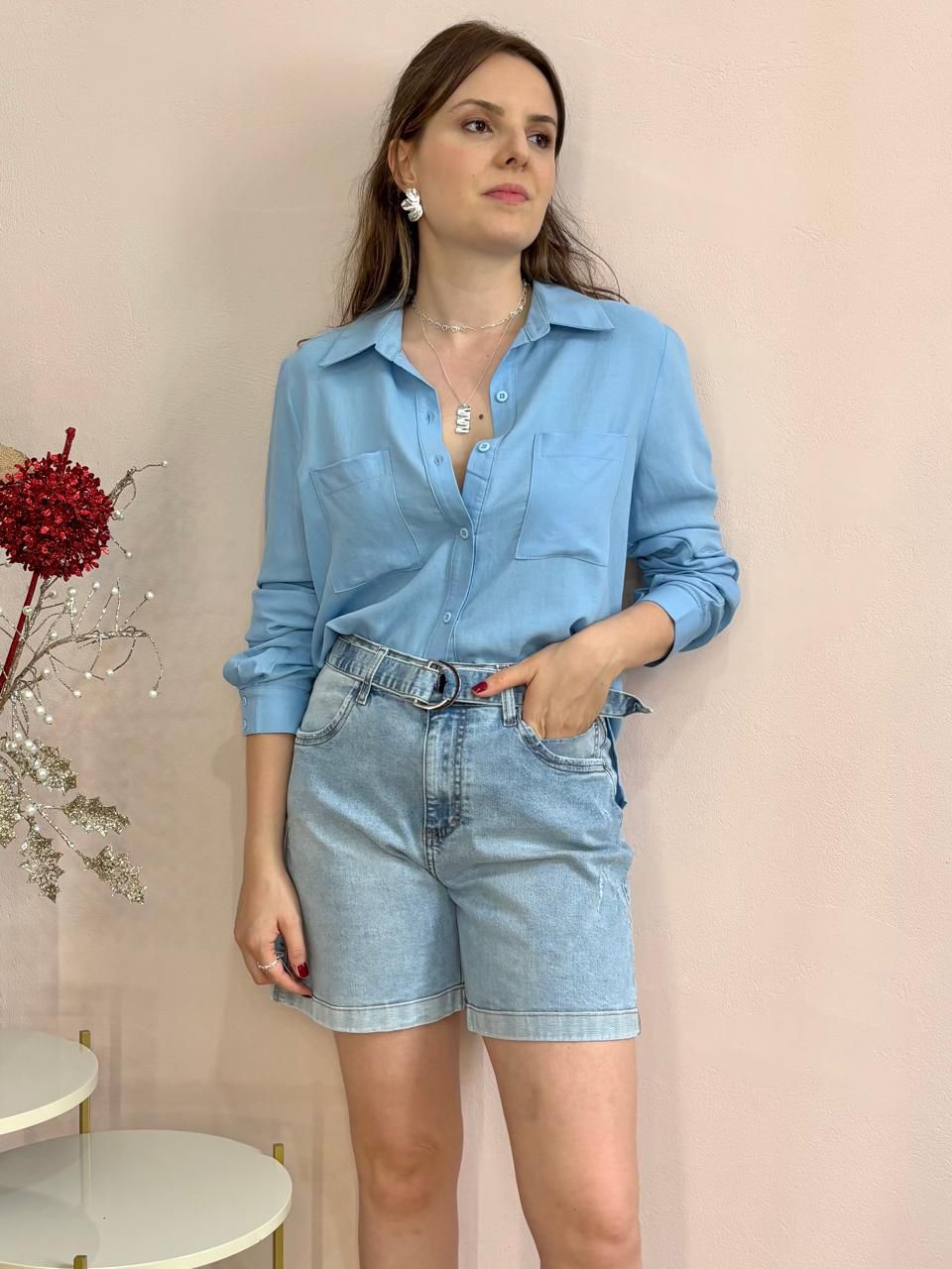 Bermuda Jeans com Cinto - DONNA LELLA