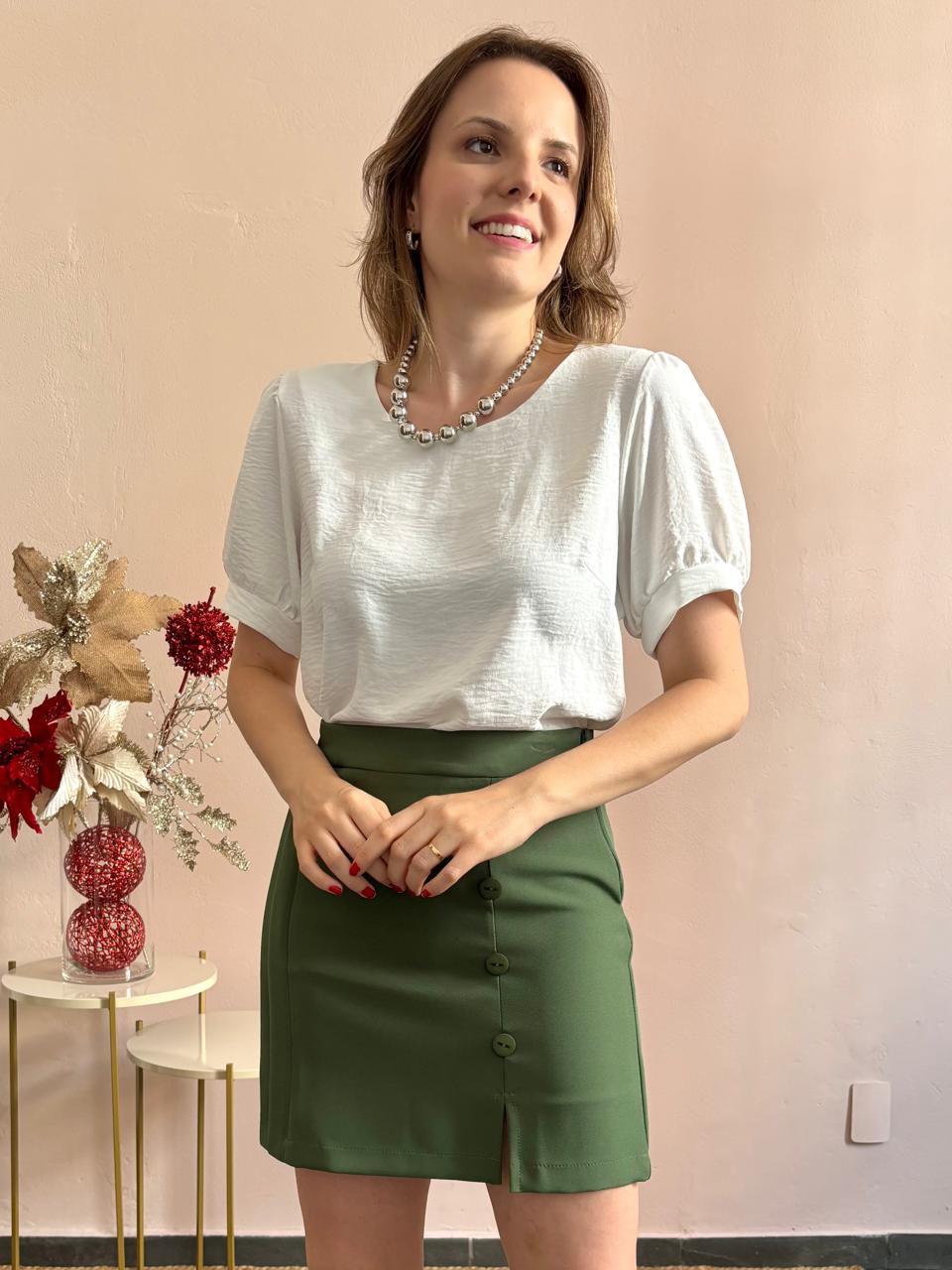 Blusa Crepe Janaina - Offwhite - DONNA LELLA