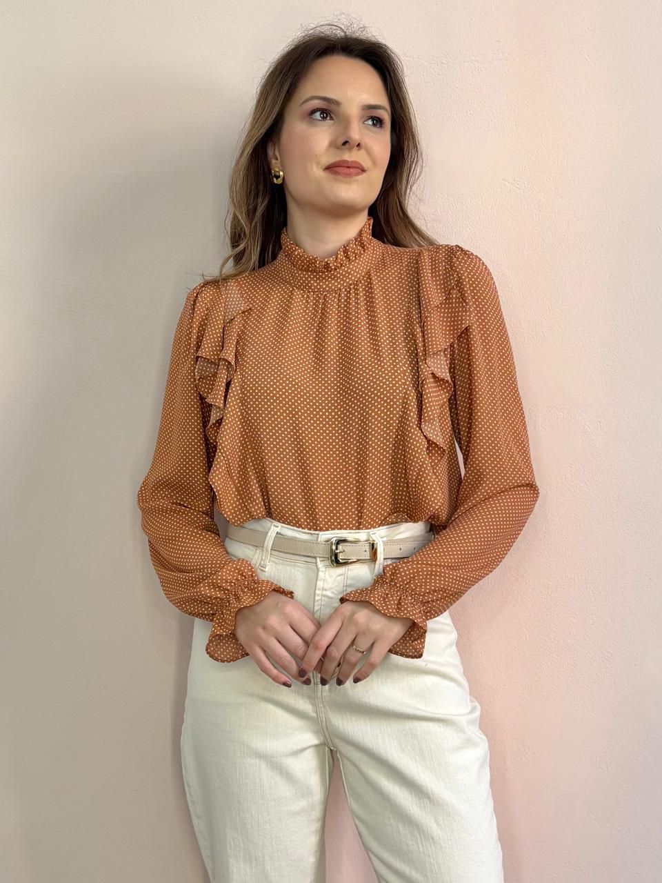 Blusa Poá - Caramelo - DONNA LELLA